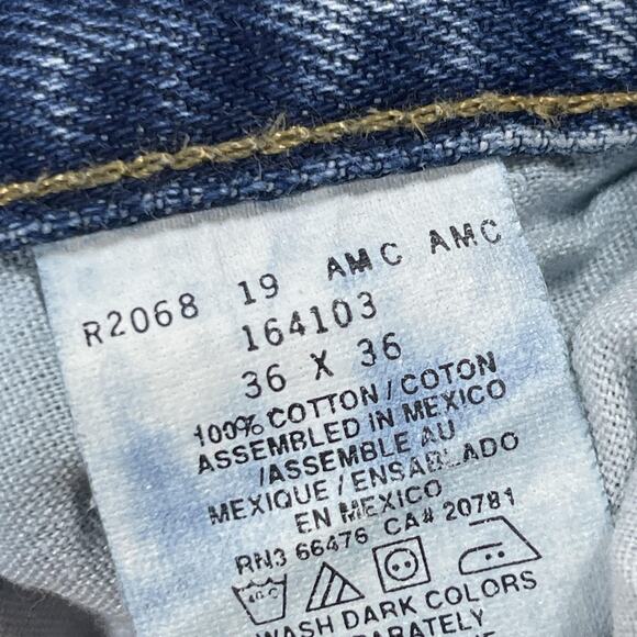 Vintage Tommy Hilfiger Jeans Mens 36x36 Blue Denim Straight Leg Flag Patch - Picture 11 of 12